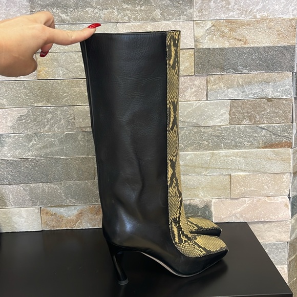 Jimmy Choo Mabyn 85 Leather Heeled Knee-High Boots - Picture 12 of 17